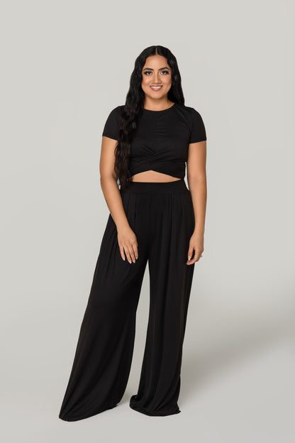 Black Criss Cross 2-Piece Set