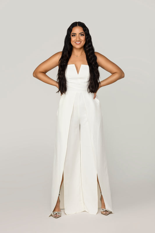 Ready to Say I Do Bustier Jumpsuit