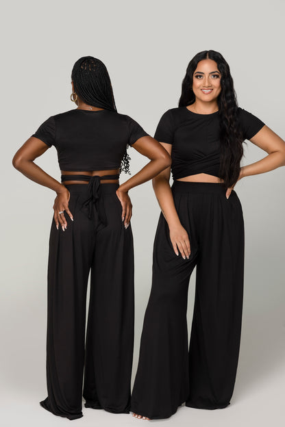 Black Criss Cross 2-Piece Set