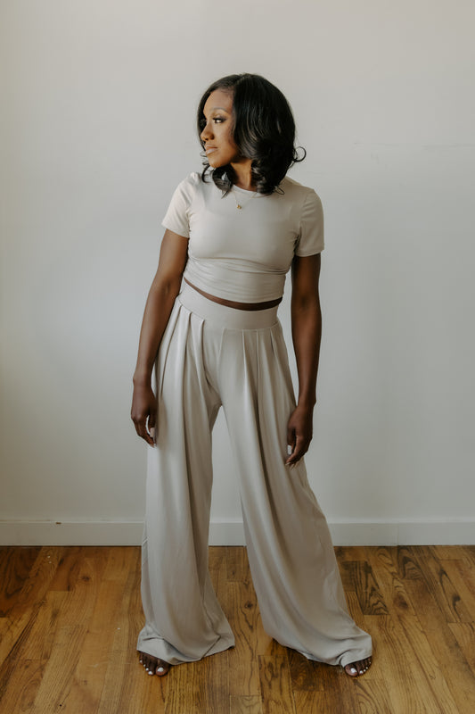 Crop Top And Palazzo Pants Set