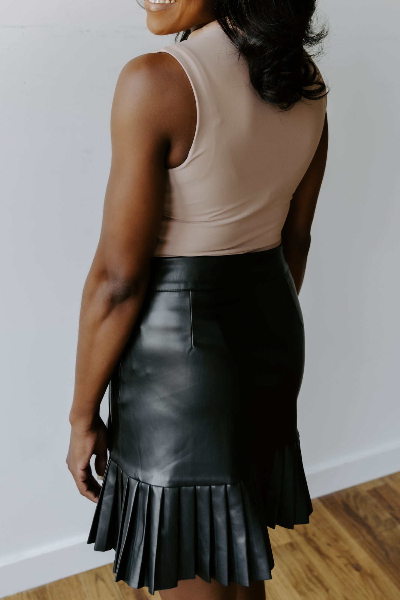 Make A Statement Leather Pleated Skirt